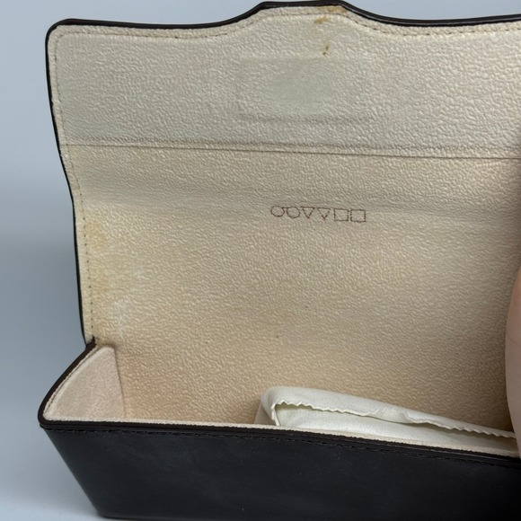 Oliver Peoples Los Angeles Brown Leather Eyeglasses Sunglasses Hard Case Storage - Picture 2 of 2